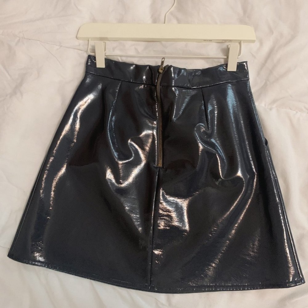 Topshop Mini aline pvc grey skirt